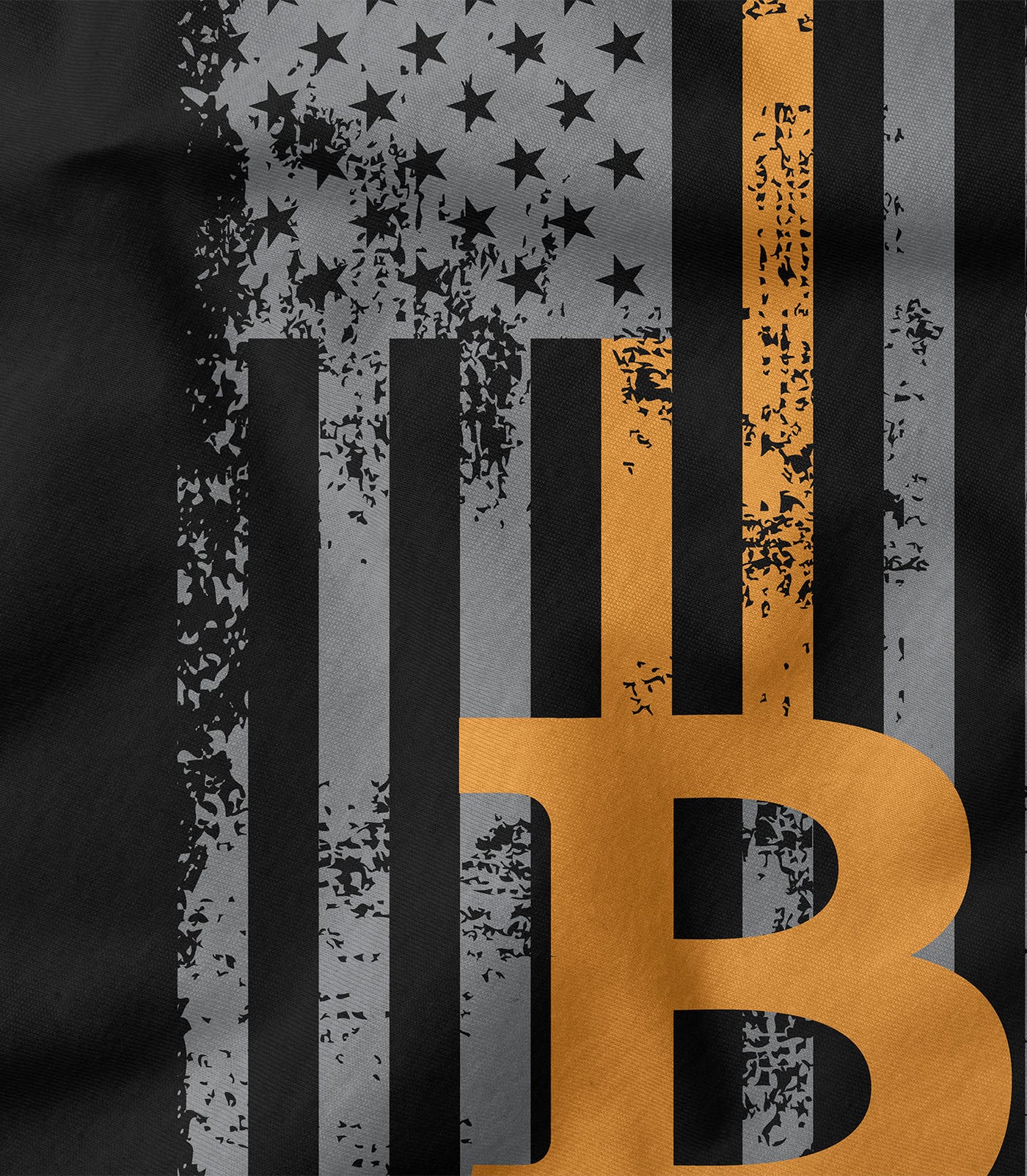 Bitcoin USA Flag Distressed Tee