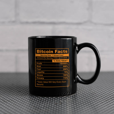 Funny Bitcoin Facts 11oz Black Mug