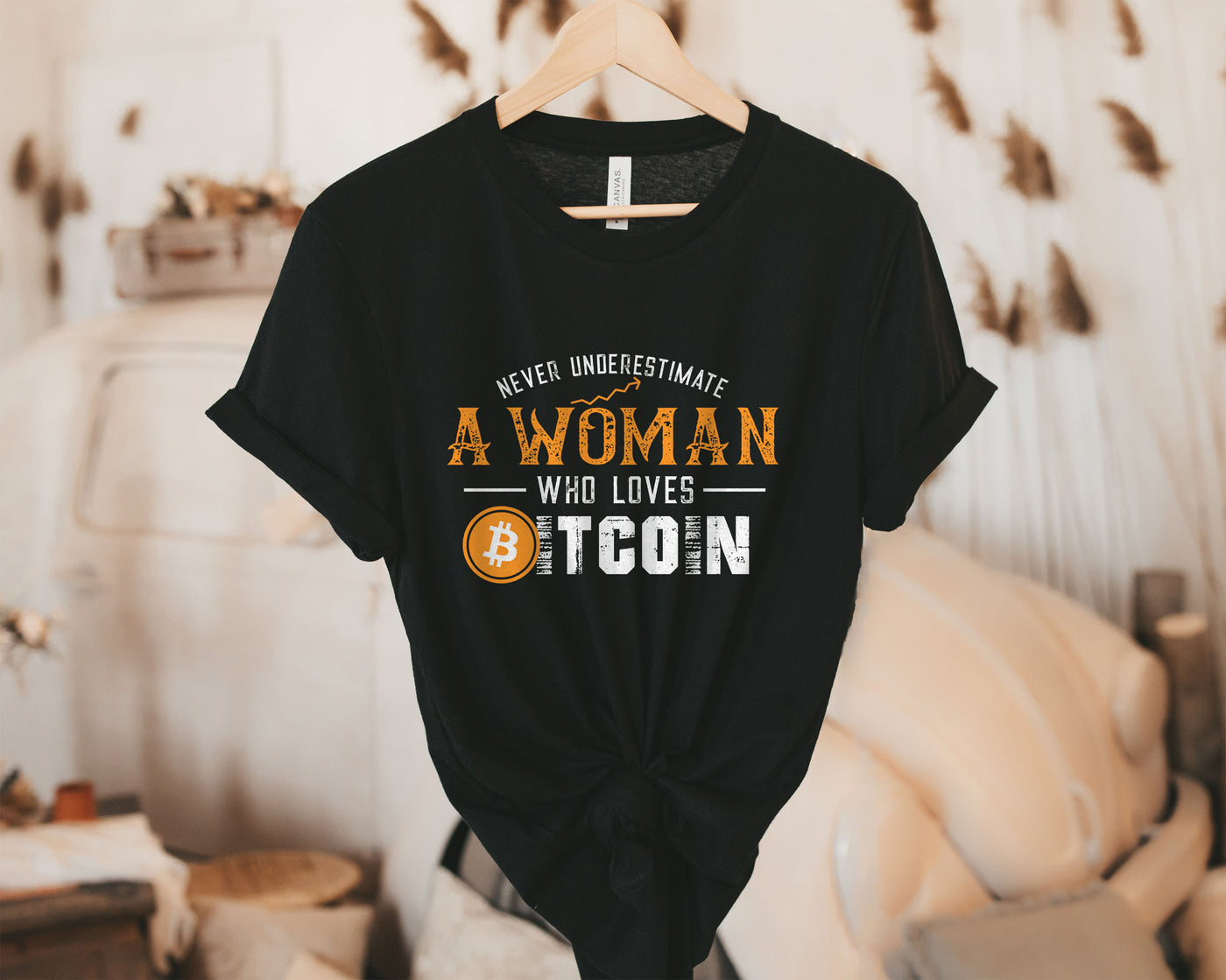 Never Underestimate a Woman who Loves Bitcoin Tee