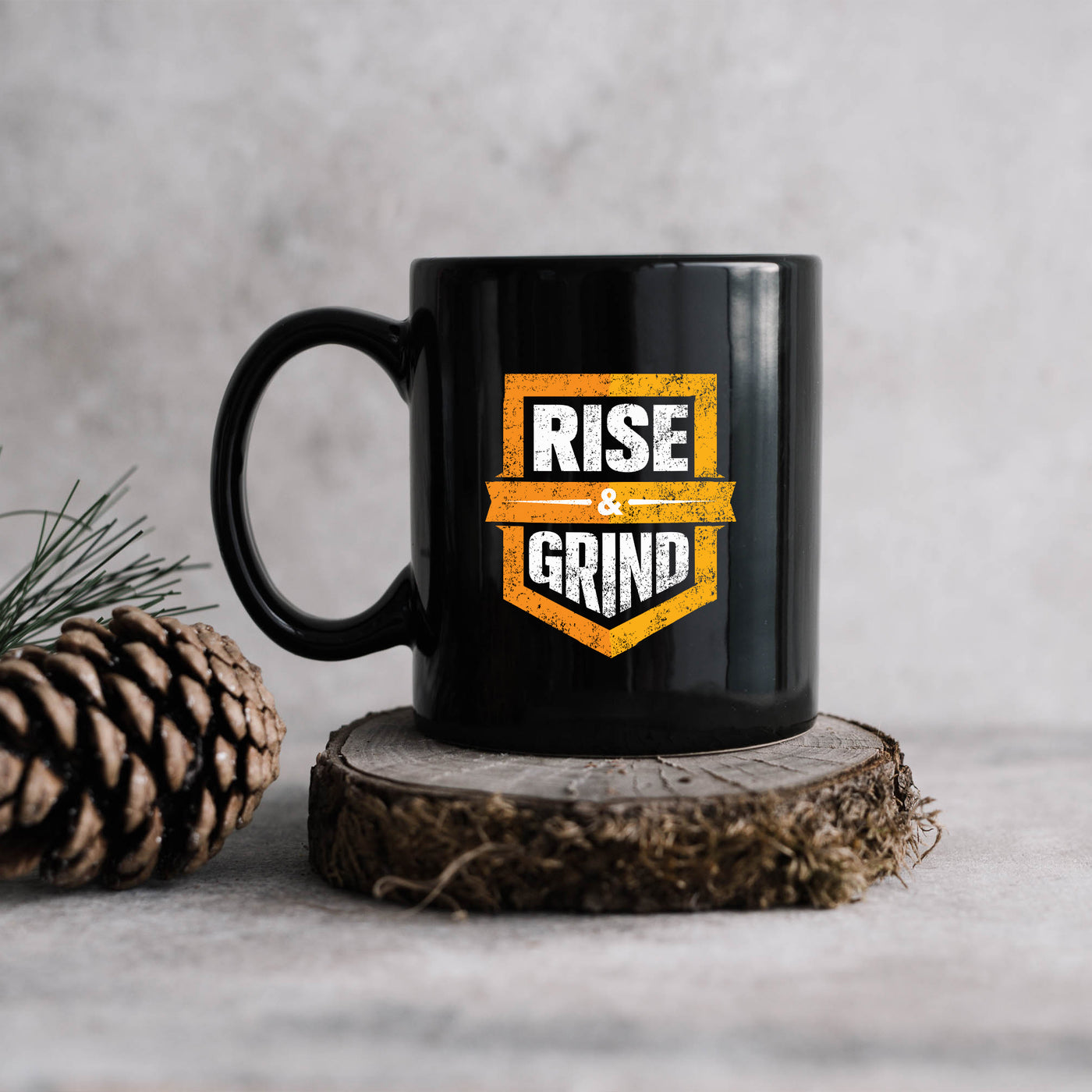 Rise And Grind 11oz Black Mug