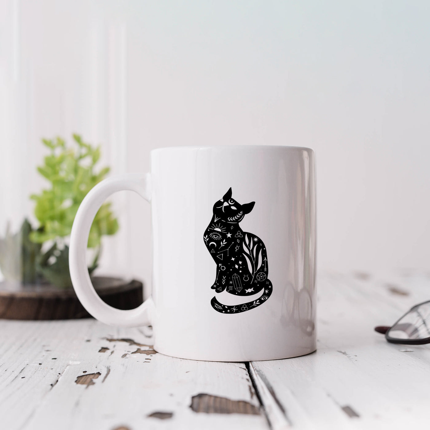 Witchy Cat 11oz White Mug