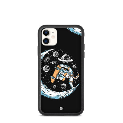 Astronaut Skateboarding On The Moon Biodegradable iPhone Case