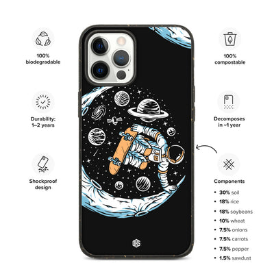 Astronaut Skateboarding On The Moon Biodegradable iPhone Case
