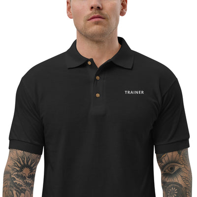 Trainer Black Embroidered Polo Shirt
