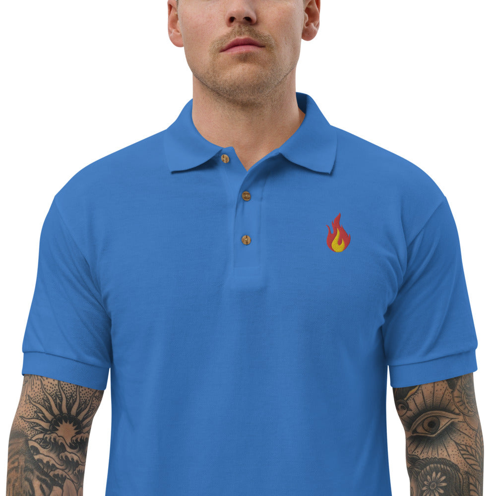 Flame Embroidered Polo Shirt