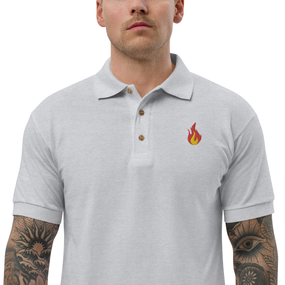 Flame Embroidered Polo Shirt