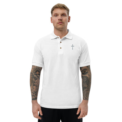 Jesus Cross Embroidered Polo Shirt
