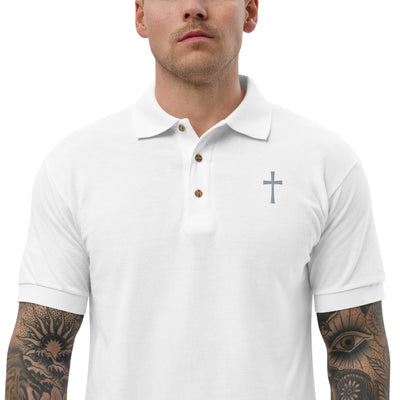 Jesus Cross Embroidered Polo Shirt