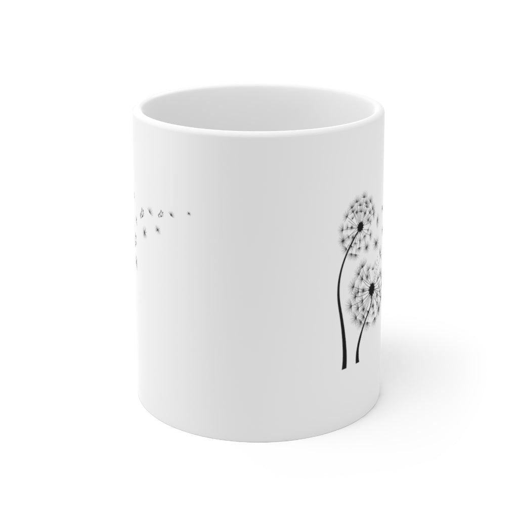 Dandelion with Butterfly 11oz White Mug