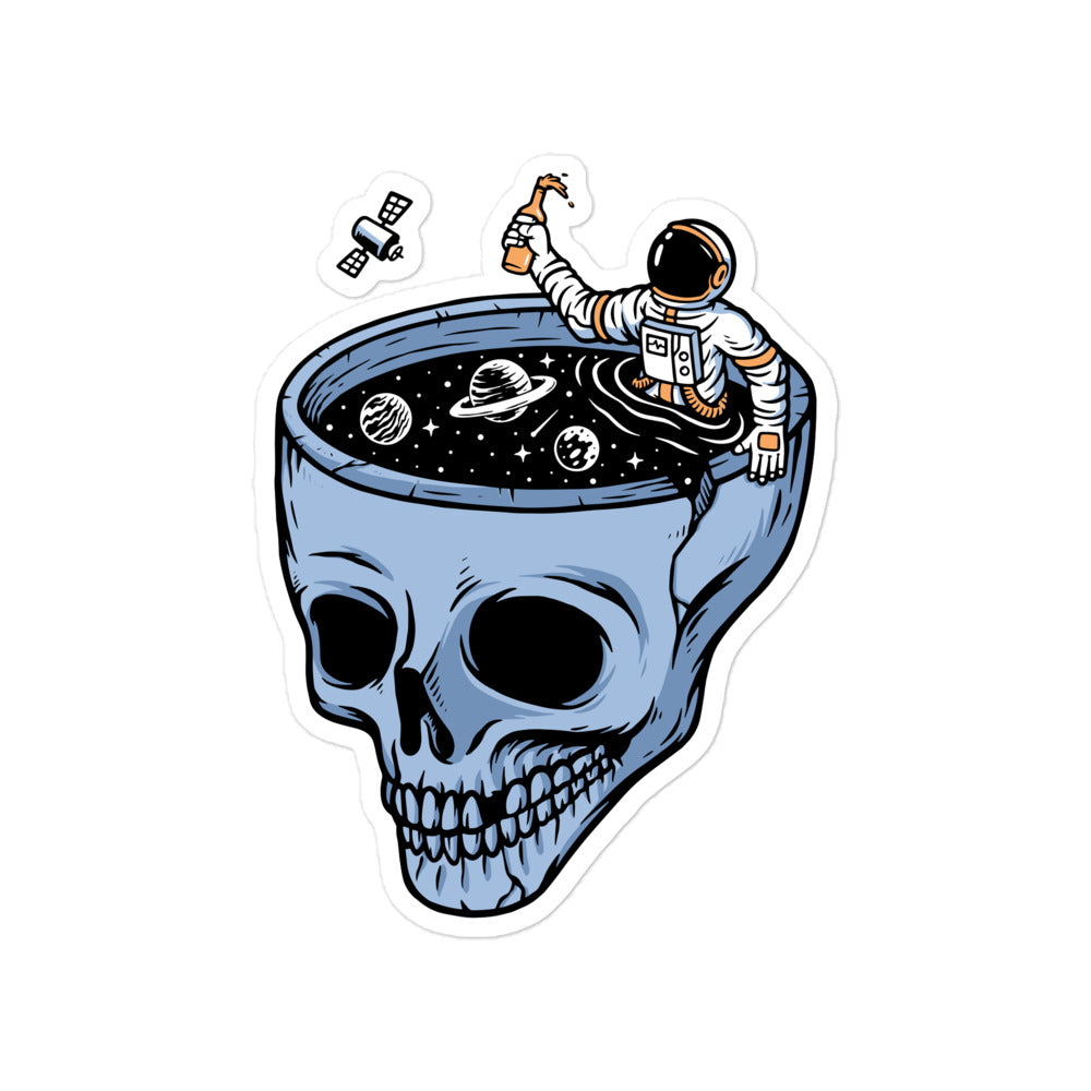 Astronauts in the skull pool Bubble-free Stickers