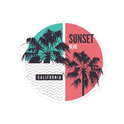 Sunset Blvd California Bubble-free Stickers